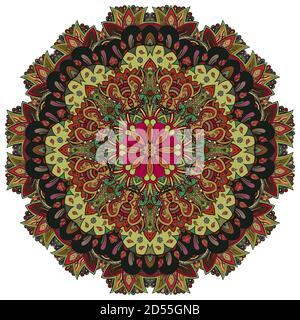 Mandala, tracery Rad Mehndi Design Stock Vektor