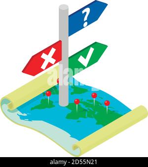 Symbol für die Strategieauswahl, isometrischer Stil Stock Vektor