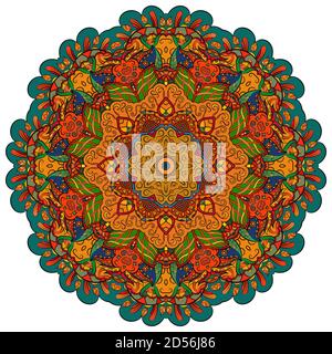 Mandala, tracery Rad Mehndi Design Stock Vektor