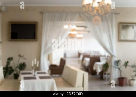 Coffee shop blur Hintergrund mit bokeh Bild. Stockfoto