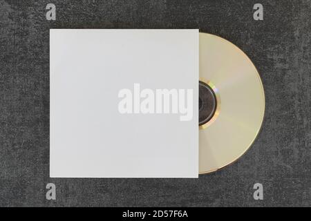 CD-ROM und allgemeine Hülle mit Platz zum Kopieren Ihrer Grafiken und Fotos. Stockfoto