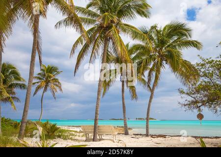 Bahamas, Abaco Islands, Green Turtle Cay, New Plymouth, Strand Stockfoto