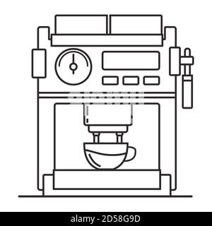 Icon Kaffeemaschine. Vektorgrafik für flache Darstellung.isoliert auf weißem Hintergrund. Stock Vektor