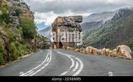 Straße durch Bainskloof Pass, Boland Region, Western Cape, Südafrika Stockfoto