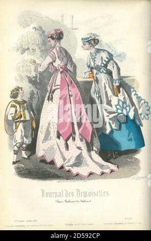 Bild aus Journal des Demoiselles 1866 Französisches Vintage Poster Journal Des Demoiselles Stockfoto