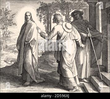 Der Weg nach Emmaus Erscheinung, Neues Testament, von Julius Schnorr von Carolsfeld, 1860 Stockfoto