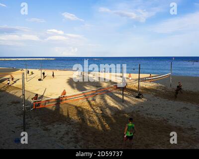 Strand. Barcelona, Katalonien, Spanien. Stockfoto