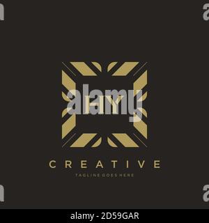 HY Anfangsbuchstaben Luxus Ornament Monogramm Logo Vorlage Vektor Stock Vektor