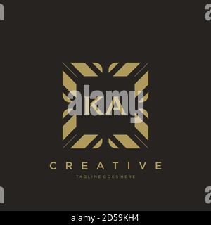 KA Anfangsbuchstabe Luxus Ornament Monogramm Logo Schablone Vektor Stock Vektor