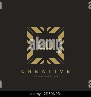 LU Anfangsbuchstabe Luxus Ornament Monogramm Logo Schablone Vektor Stock Vektor