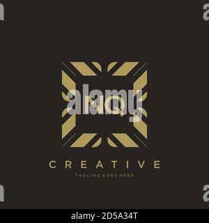 NQ Anfangsbuchstabe Luxus Ornament Monogramm Logo Schablone Vektor Stock Vektor