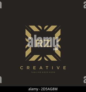 RZ Anfangsbuchstabe Luxus Ornament Monogramm Logo Schablone Vektor Stock Vektor