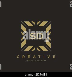 SD Anfangsbuchstabe Luxus Ornament Monogramm Logo Schablone Vektor Stock Vektor