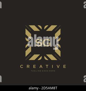 SG Anfangsbuchstabe Luxus Ornament Monogramm Logo Schablone Vektor Stock Vektor