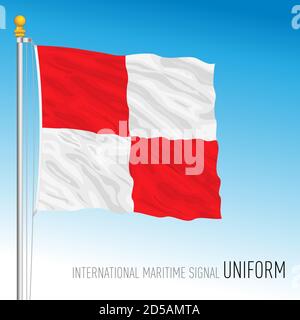 Einheitliche Flagge, internationales maritimes Signal, Buchstabe U, Vektordarstellung Stock Vektor