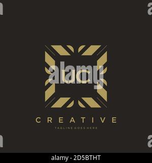 UC Anfangsbuchstabe Luxus Ornament Monogramm Logo Vorlage Vektor Stock Vektor