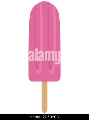 Eis in rosa Glasur. Sommer Dessert im Cartoon-Stil. Stock Vektor