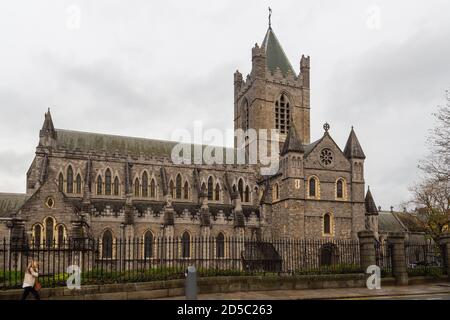 Dublin, Irland - 09. November 2015: Christ Church Cathedral formeller die Kathedrale der Heiligen Dreifaltigkeit, ist die Kathedrale der Vereinigten Diözesen o Stockfoto