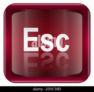 ESC-Symbol dunkelrot, isoliert auf weißem Hintergrund Stockfoto