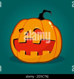 Happy Kürbis Vektor Cartoon-Charakter für Halloween isoliert auf Hintergrund. Stock Vektor
