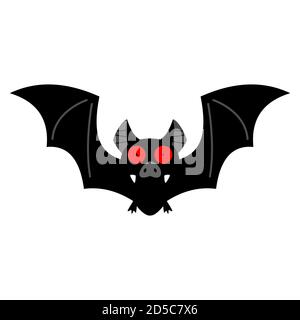 Cartoon Fledermaus Charakter isoliert auf einem weißen Hintergrund. Vektor Cartoon flache Illustration für Halloween. Stock Vektor