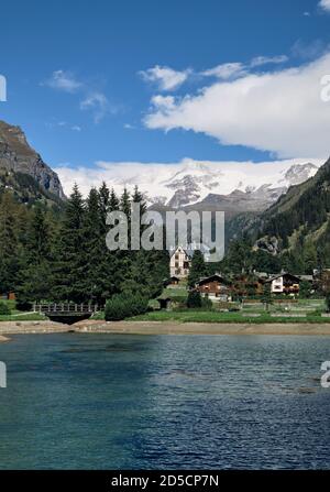 Blick auf den Gover See - Italien, Aostatal, Gressoney-Saint-Jean, Stockfoto