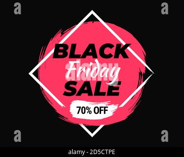Black Friday Sale Banner Illustration. 70 % RABATT auf bearbeitbare Vorlagen