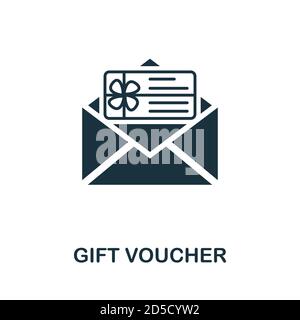 Symbol für Geschenkgutschein. Einfaches Element aus Treueprogramm Sammlung. Ausgefüllter Geschenkgutschein-Symbol für Vorlagen, Infografiken und mehr Stock Vektor