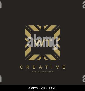 WT Anfangsbuchstabe Luxus Ornament Monogramm Logo Schablone Vektor Stock Vektor