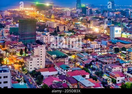 Luftaufnahme von Phnom Penh, Kambodscha Stockfoto