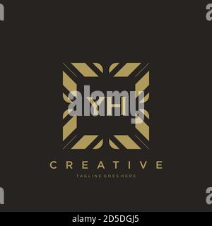 YH Anfangsbuchstabe Luxus Ornament Monogramm Logo Schablone Vektor Stock Vektor