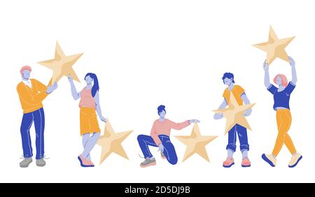 Kunden positives Feedback zur Produkt- oder Servicequalität, flacher Vektor isoliert. Stock Vektor