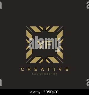 YF Anfangsbuchstabe Luxus Ornament Monogramm Logo Schablone Vektor Stock Vektor