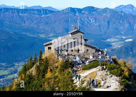 Kehlsteinhaus in den bayerischen alpen am Königsee im Herbst. Bayern, Deutschland. Stockfoto