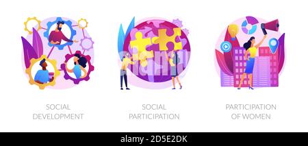 Social Engagement abstrakte Konzept Vektor Illustrationen. Stock Vektor