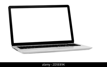 Laptop auf weißem Hintergrund mit Beschneidungspfad isoliert Stockfoto