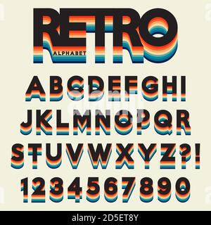 Buchstaben Alphabet stilisierten Retro-Stil Stock Vektor