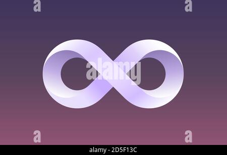Infinity-Farbsymbol, geometrisches Zeichenelement, Vektordarstellung Stock Vektor