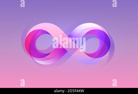 Infinity-Farbsymbol, geometrisches Zeichenelement, Vektordarstellung Stock Vektor