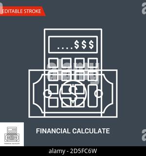 Symbol „Finanzielle Berechnung“. Vektor-Illustration Mit Dünnen Linien Stock Vektor