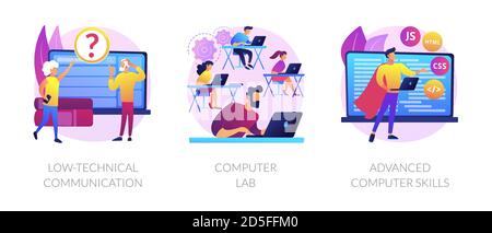Computer Skills Anforderung abstrakte Konzept Vektor Illustrationen. Stock Vektor