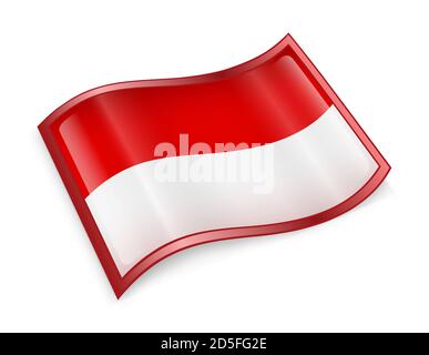Indonesien Flaggensymbol, isoliert auf weißem Hintergrund. Stockfoto