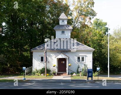 Historisches Deerfield Village, Deerfield, Massachusetts, USA, das US-Postamt. Stockfoto