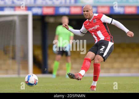 Roots Hall in Southend, Großbritannien. 10. Oktober 2020 Jake Caprice von Exeter City in Aktion während des Sky Bet League Two Spiels zwischen Southend United und Exeter City Stockfoto