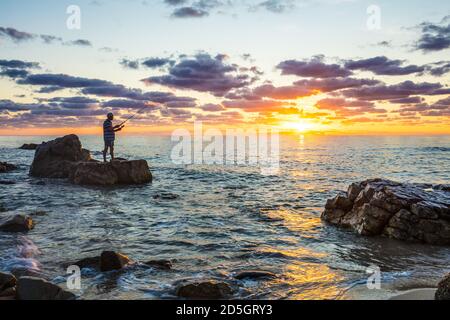 Italien, Insel Sardinien. Am Strand an der Costa Rei. Ein Küstenabschnitt an der Ostküste der Insel. Stockfoto