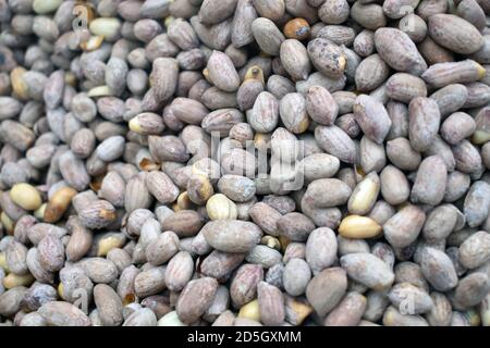 Nahaufnahme eines Stapels gerösteter Erdnüsse Stockfoto