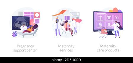 Schwangerschaft und Mutterschaft Vektor-Konzept Metaphern. Stock Vektor