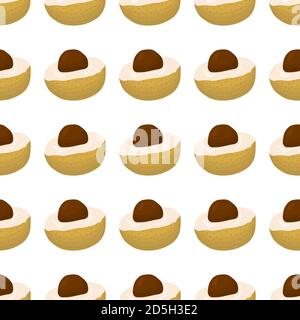 Illustration zum Thema große farbige nahtlose Longan, helle Frucht Muster für Dichtung. Fruchtmuster bestehend aus schönen nahtlosen Wiederholung Longan. Einfach Stock Vektor