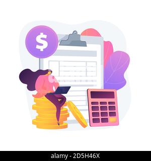 Nettoeinkommen Berechnung abstrakter Konzept Vektor Illustration. Stock Vektor