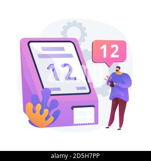 Electronic Queuing System abstrakte Konzept Vektor-Illustration. Stock Vektor